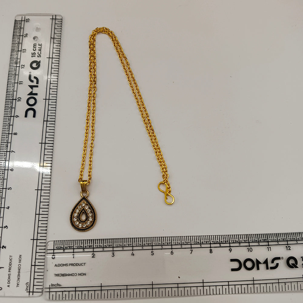 The99Jewel Dazzling Austrian Stone Gold Plated Tear Drop Chain Pendant for Women