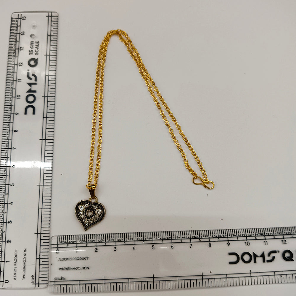 The99Jewel Dazzling Austrian Stone Gold Plated Heart Chain Pendant for Women