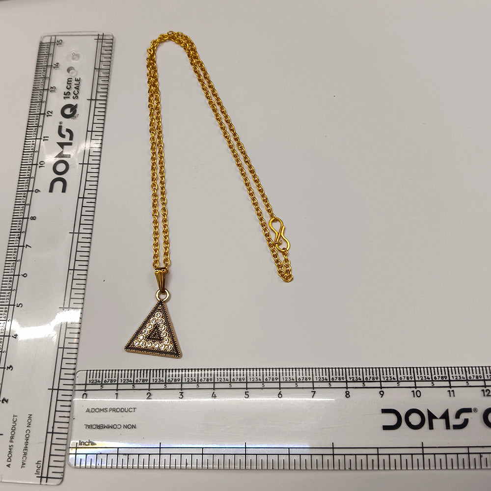 The99Jewel Dazzling Austrian Stone Gold Plated Triangle Chain Pendant for Women
