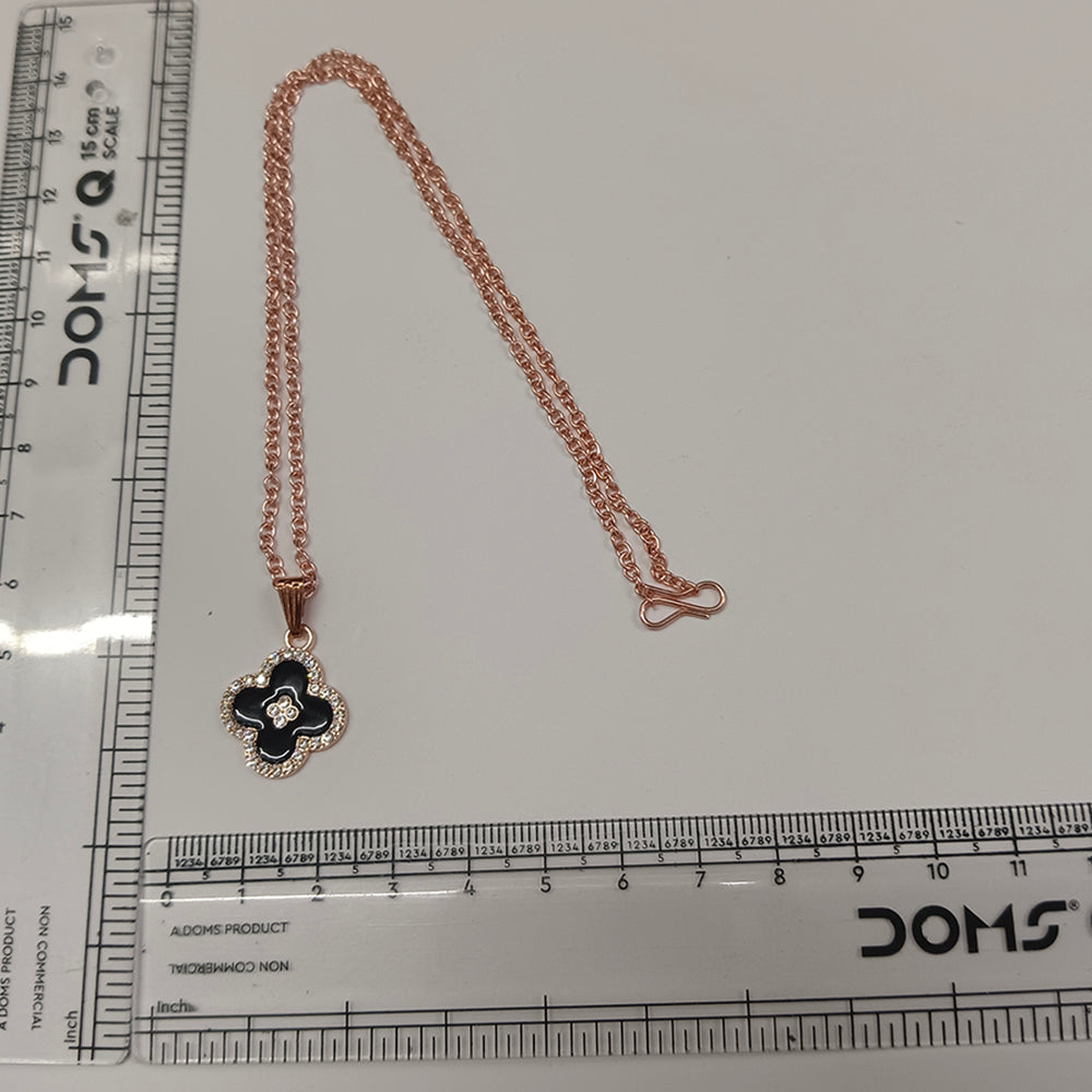 The99Jewel Graceful Austrian Stone Clover Pendant Rose Gold Plated Chain Necklace