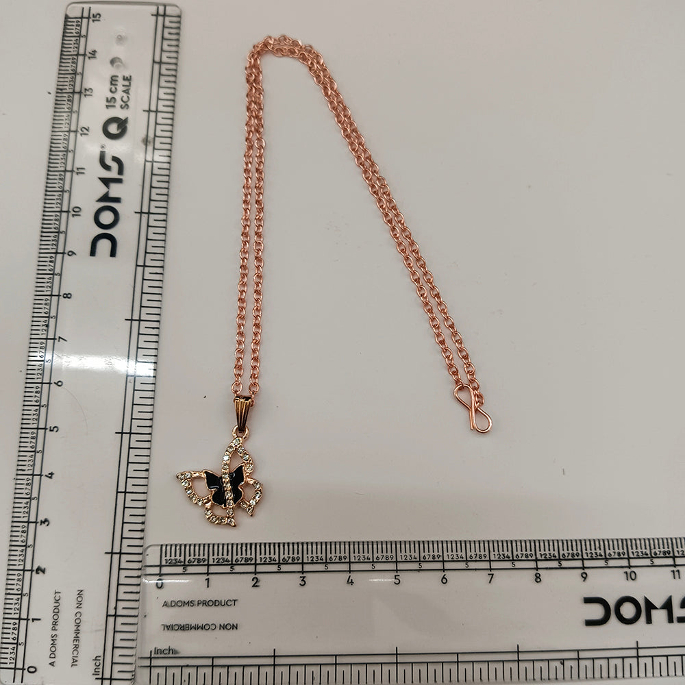 The99Jewel Glamorous Rose Gold Plated Austrian Stone Butterfly Pendant Jewellery for Women
