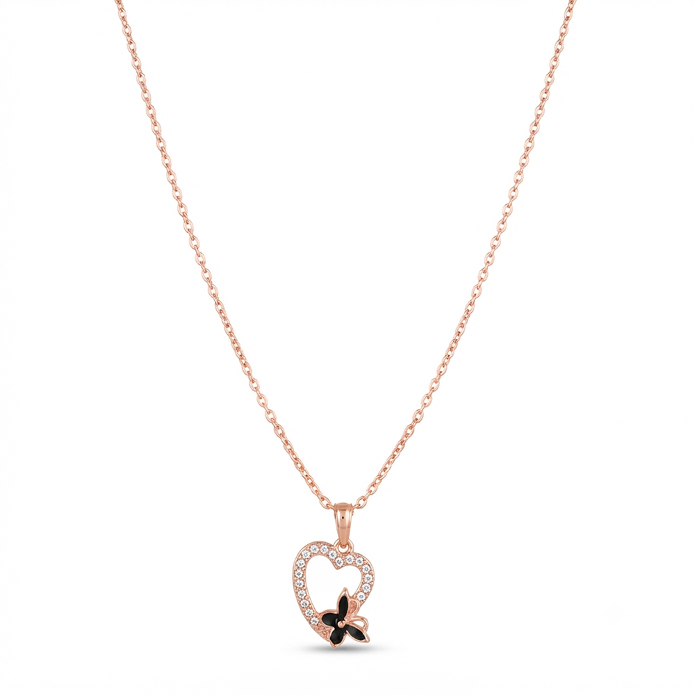 The99Jewel Glamorous Rose Gold Plated Austrian Stone Heart Pendant Jewellery for Women