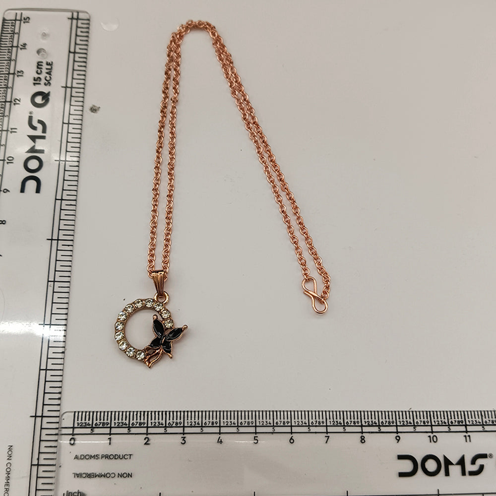 The99Jewel Glamorous Rose Gold Plated Austrian Stone Butterfly Pendant Jewellery for Women