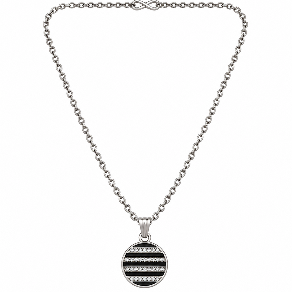 The99Jewel Glamorous Silver Plated Austrian Stone Circle Pendant Jewellery for Women