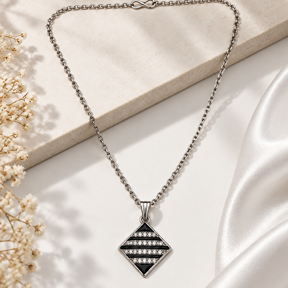 The99Jewel Glamorous Silver Plated Austrian Stone Diamond Pendant Jewellery for Women