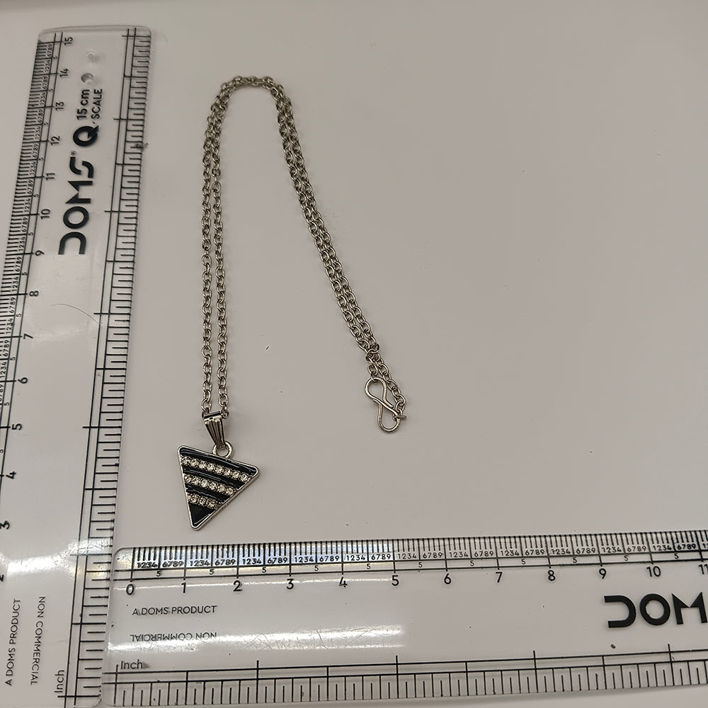 The99Jewel Glamorous Silver Plated Austrian Stone Triangle Pendant Jewellery for Women