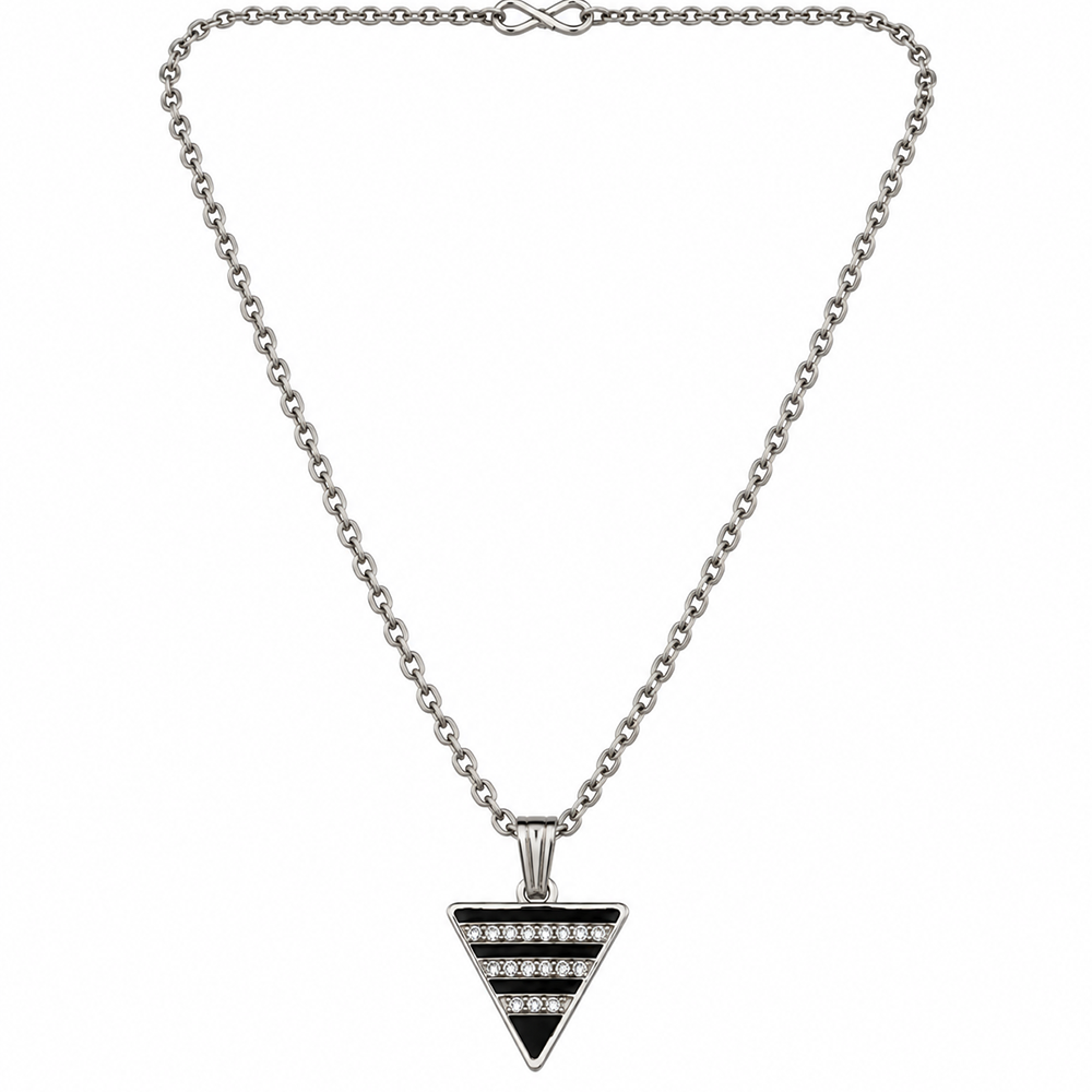 The99Jewel Glamorous Silver Plated Austrian Stone Triangle Pendant Jewellery for Women