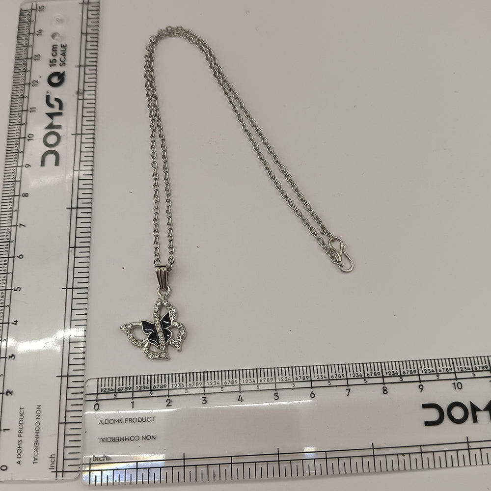 The99Jewel Glamorous Silver Plated Austrian Stone Butterfly Pendant Jewellery for Women