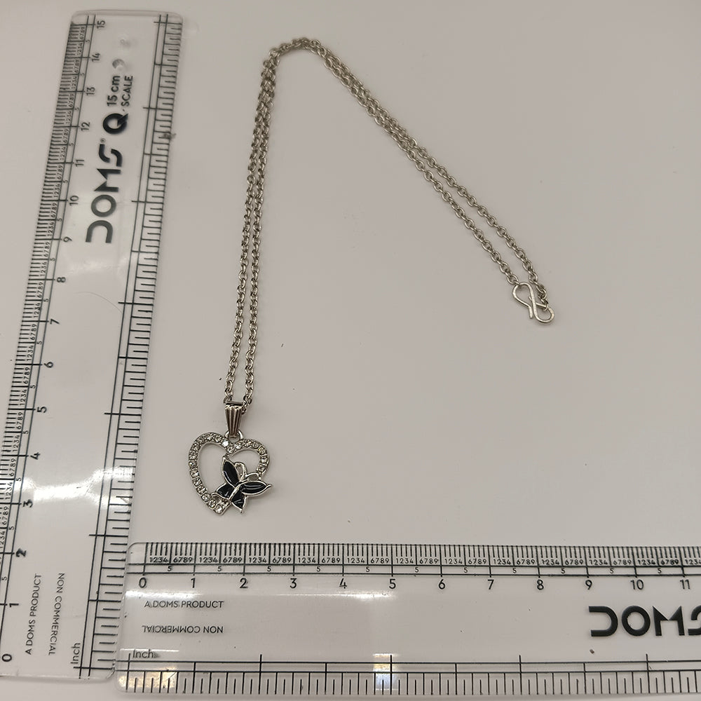 The99Jewel Glamorous Silver Plated Austrian Stone Heart Pendant Jewellery for Women