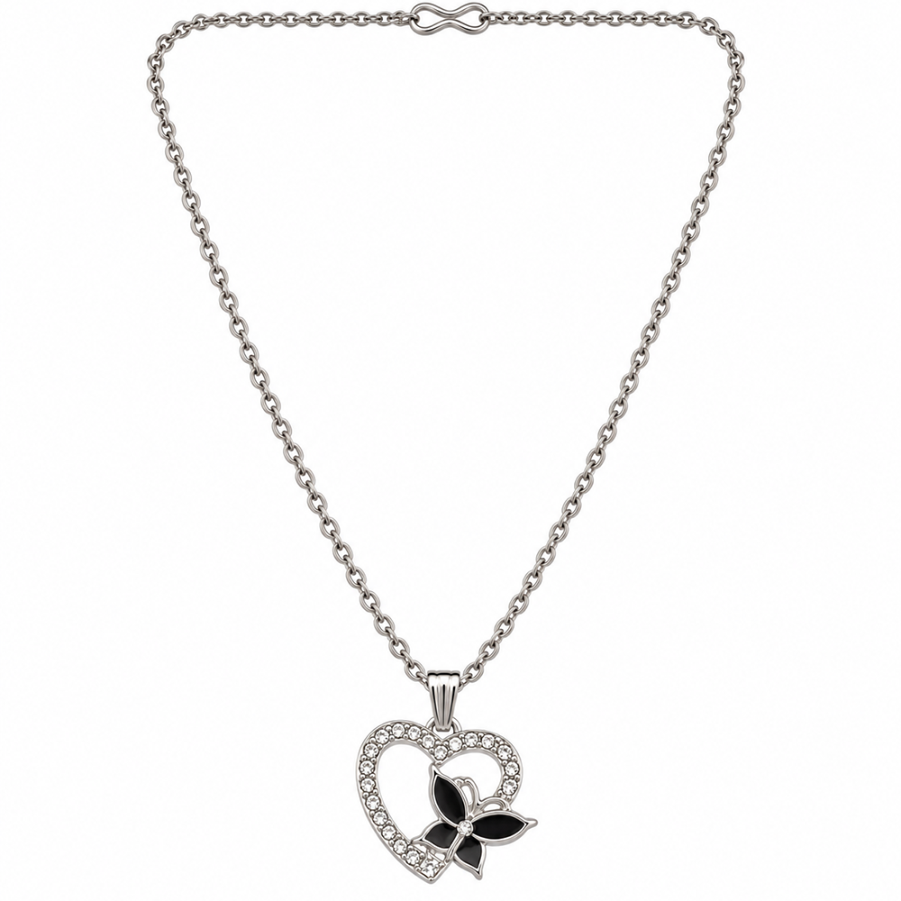 The99Jewel Glamorous Silver Plated Austrian Stone Heart Pendant Jewellery for Women