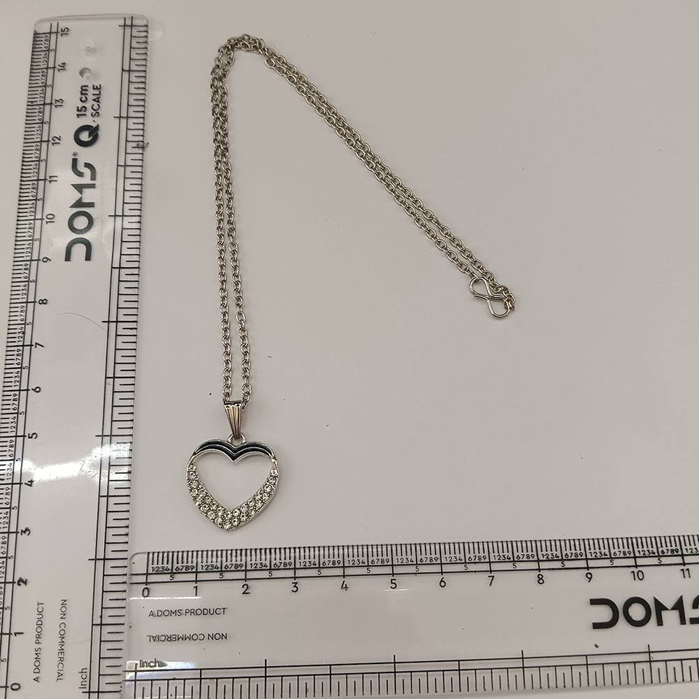 The99Jewel Glamorous Silver Plated Austrian Stone Heart Pendant Jewellery for Women