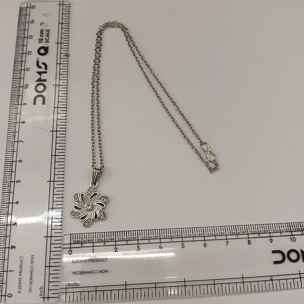The99Jewel Glamorous Silver Plated Austrian Stone Floral Pendant Jewellery for Women