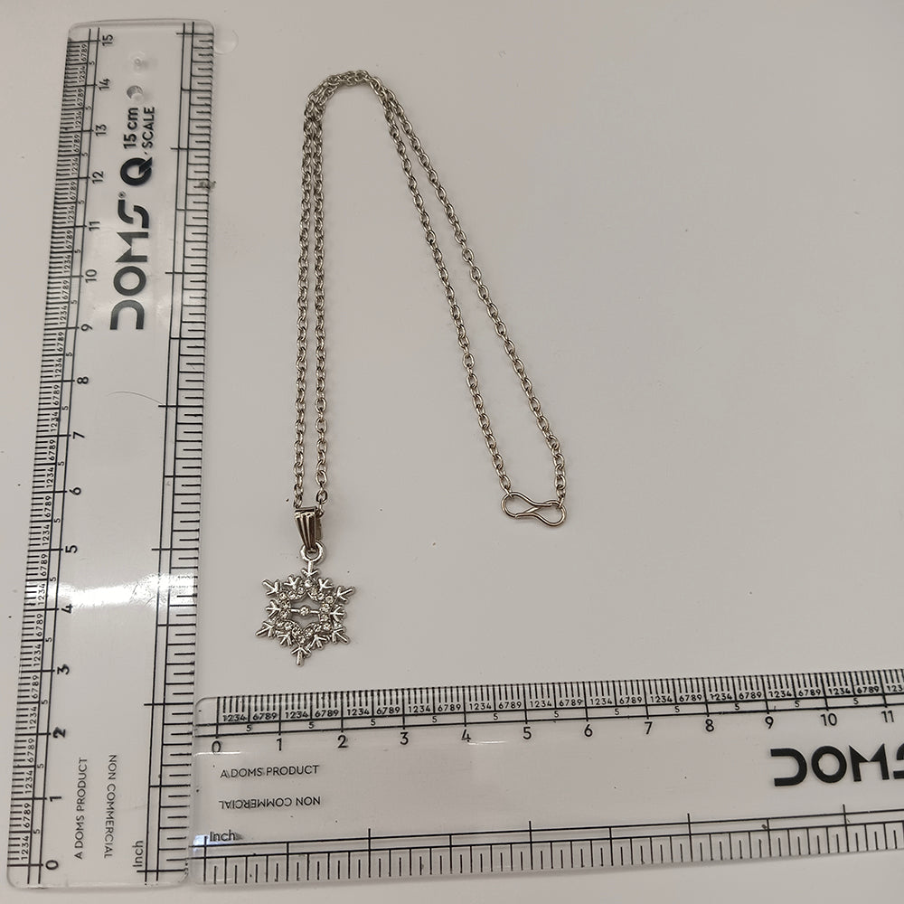The99Jewel Glamorous Silver Plated Austrian Stone Snow Flake Pendant Jewellery for Women