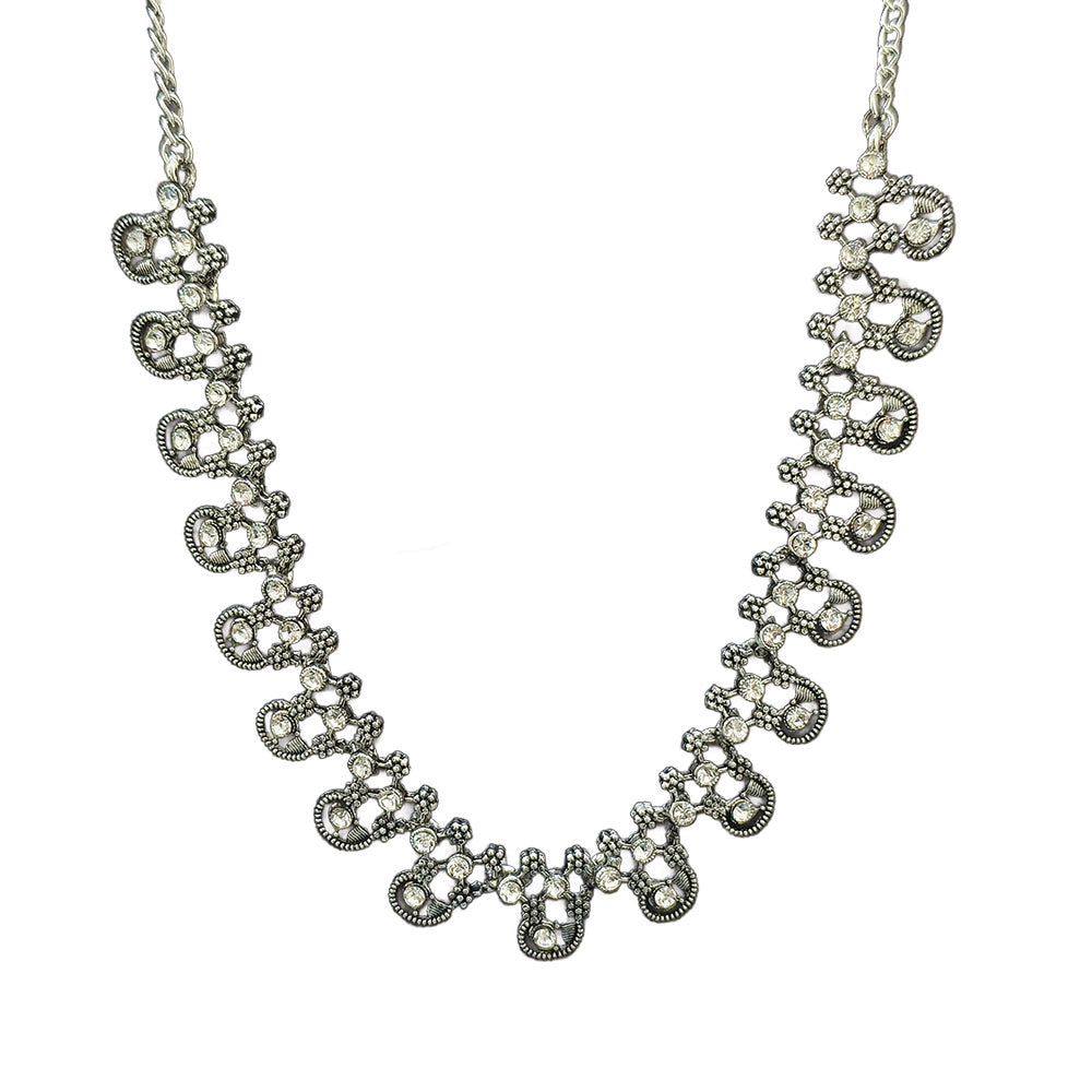The99Jewel Silver Plated Elegant Austrian Stone Necklace set .
