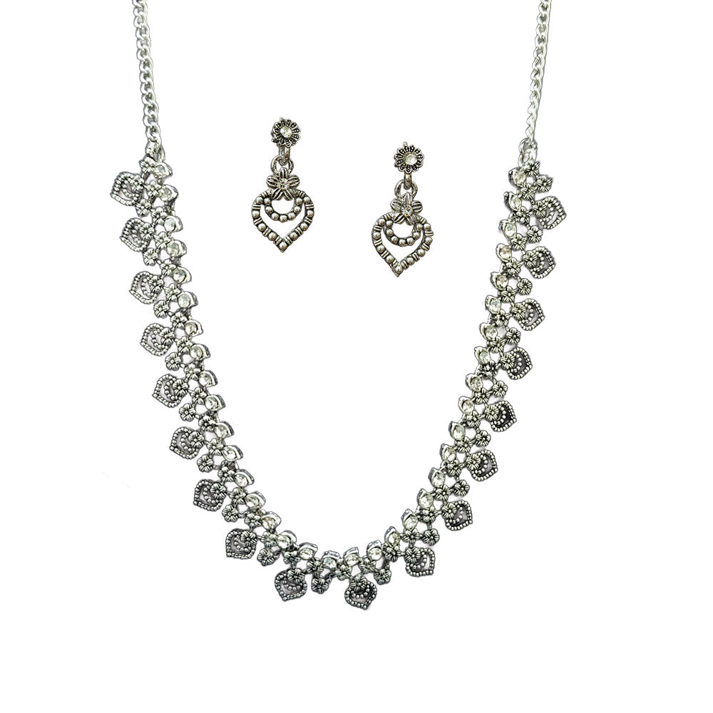 The99Jewel Silver Plated Elegant Austrian Stone Necklace set