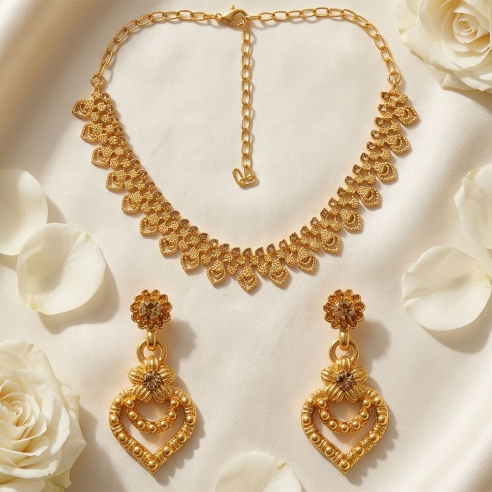 The99Jewel Gold Plated Elegant Austrian Stone Necklace Set
