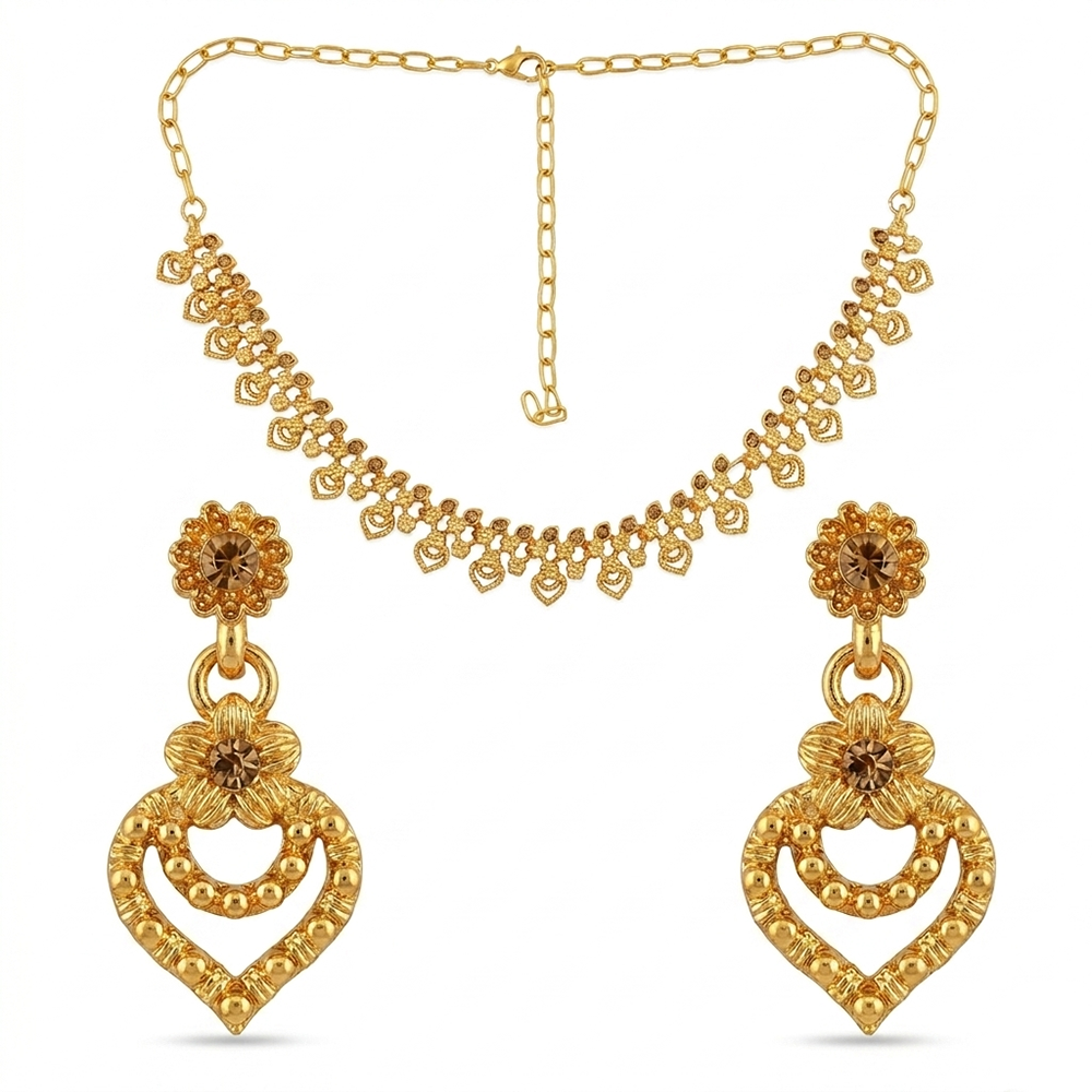 The99Jewel Gold Plated Elegant Austrian Stone Necklace Set
