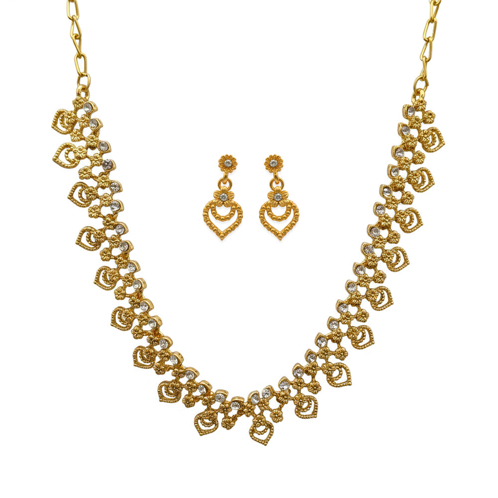 The99Jewel Gold Plated Elegant Austrian Stone Necklace set