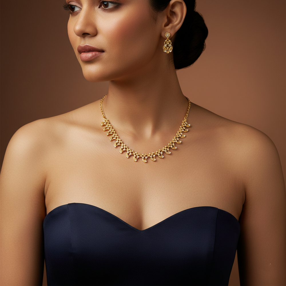 The99Jewel Gold Plated Elegant Austrian Stone Necklace set