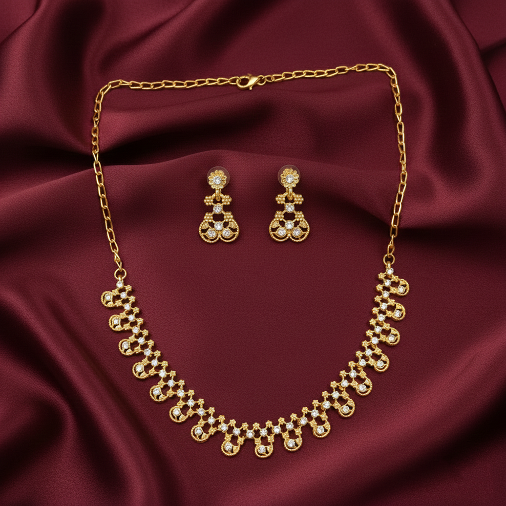 The99Jewel Gold Plated Austrian Stone Necklace Set