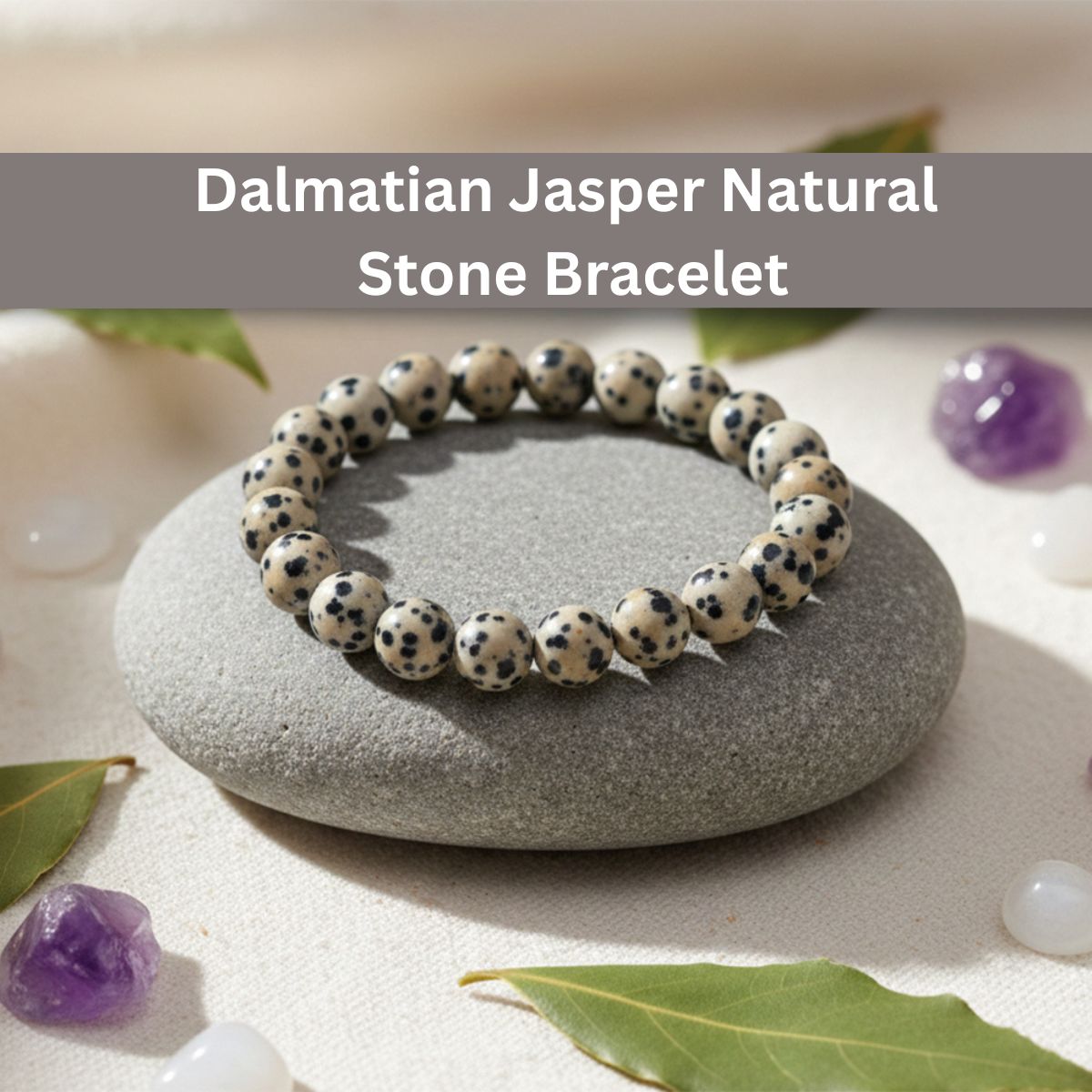 The99Jewel Dalmatian Jasper Natural Stone Bracelet With Box