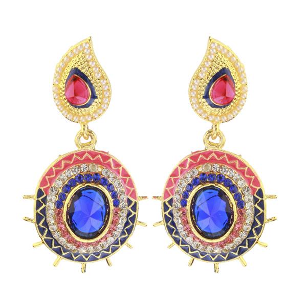The99Jewel Multicolor Meenakari Kundan Dangler Earrings -1304611