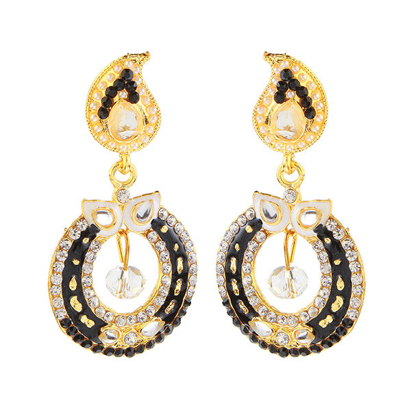 JewelMaze Meenakari & Austrian Stone Dangler Earrings