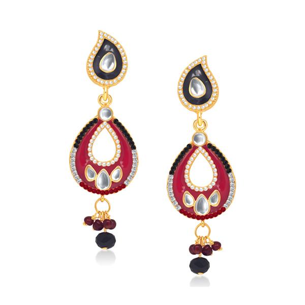 The99Jewel Multicolor Meenakari Kundan Dangler Earrings -1304634
