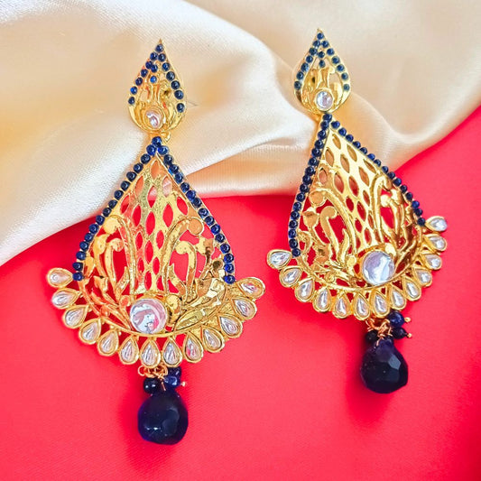 Kundan Gold Plated Dangler Earrings