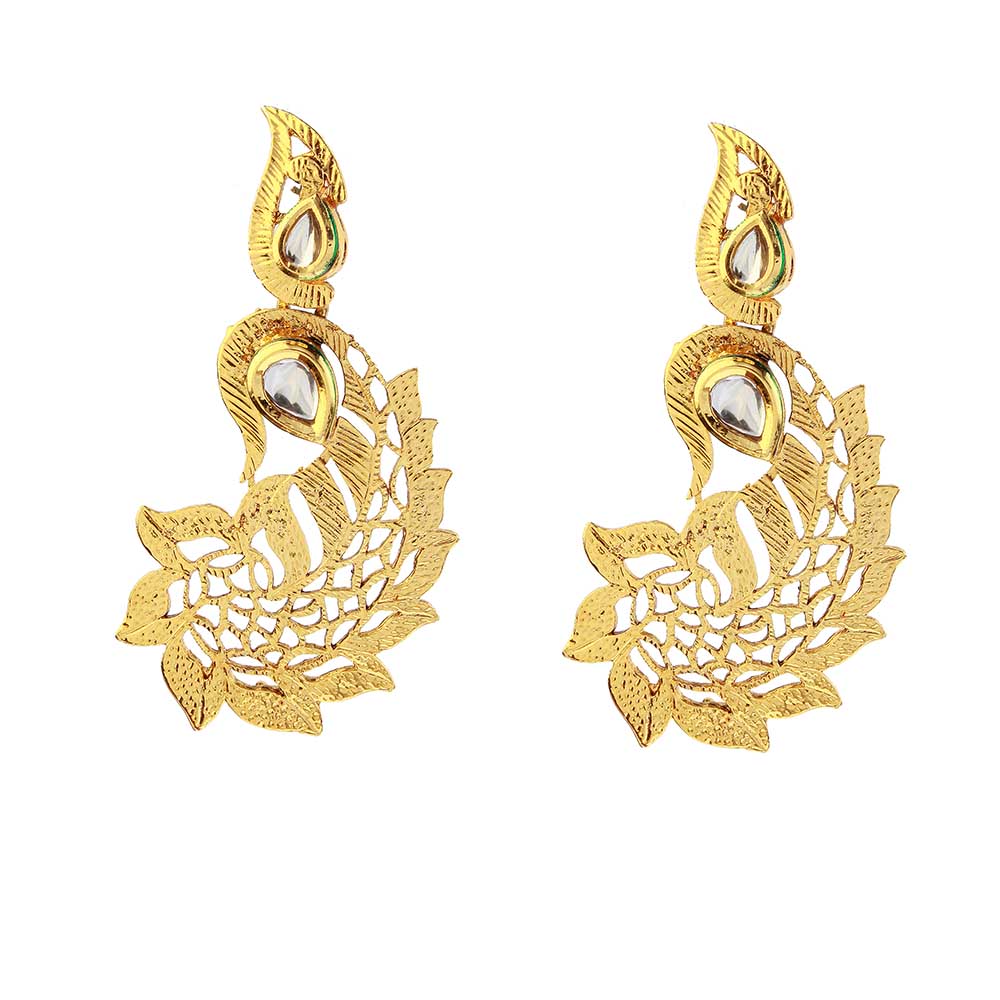 The99Jewel Gold Plated Kundan Stone Dangler Earrings