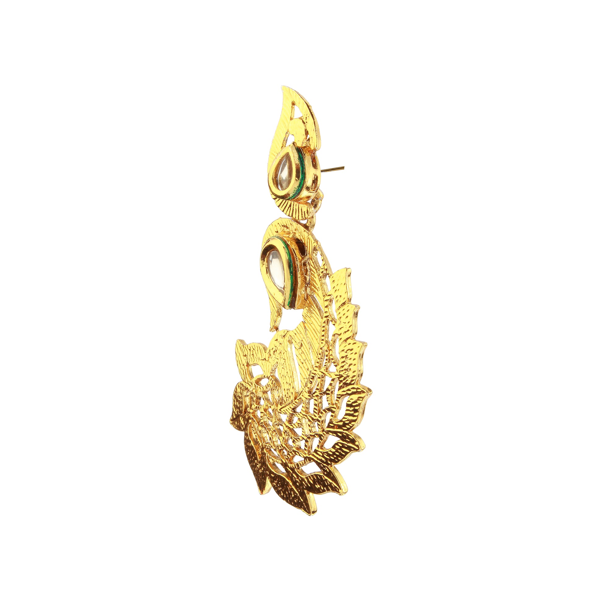 The99Jewel Gold Plated Ethnic Gold Dangler Earrings