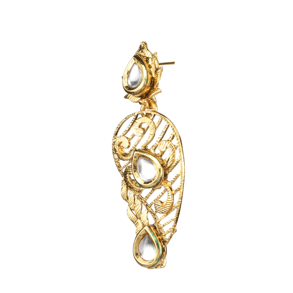 The99Jewel Gold Plated Ethnic Gold Dangler Earrings