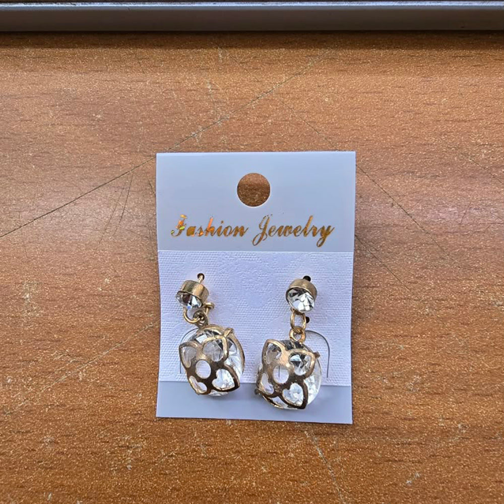 The99Jewel Gold Plated Crystal Stone Star Motif Earrings for Women Stylish Fashion Jewellery
