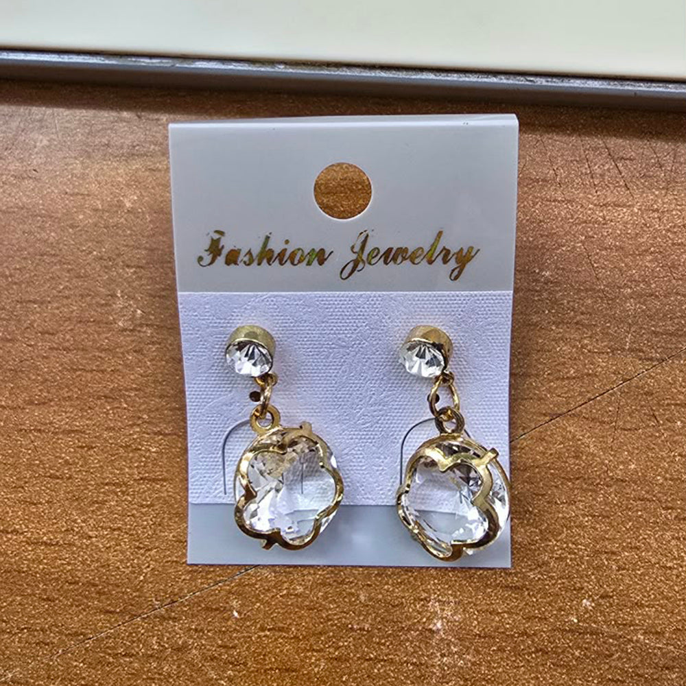 The99Jewel Gold Plated Crystal Stone Floral Motif Earrings for Women Stylish Fashion Jewellery