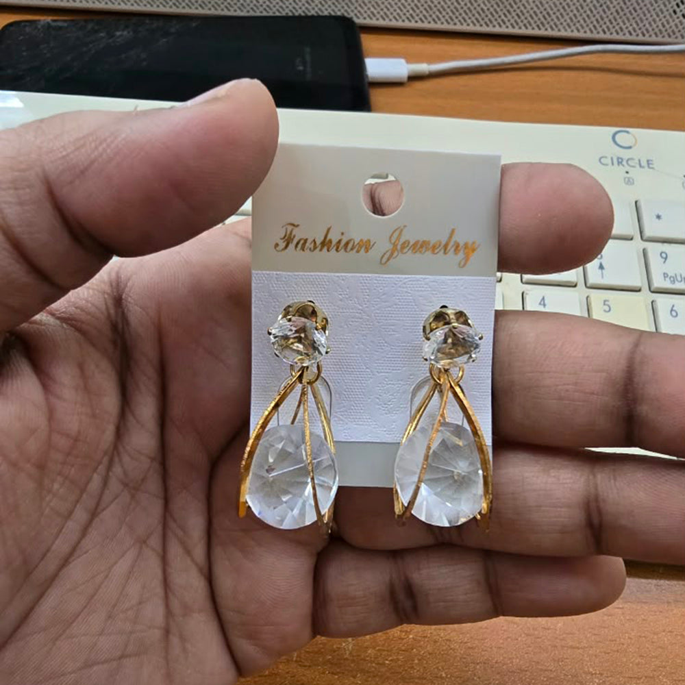 The99Jewel Gold Plated Crystal Stone Earrings for Women Stylish Fashion Jewellery