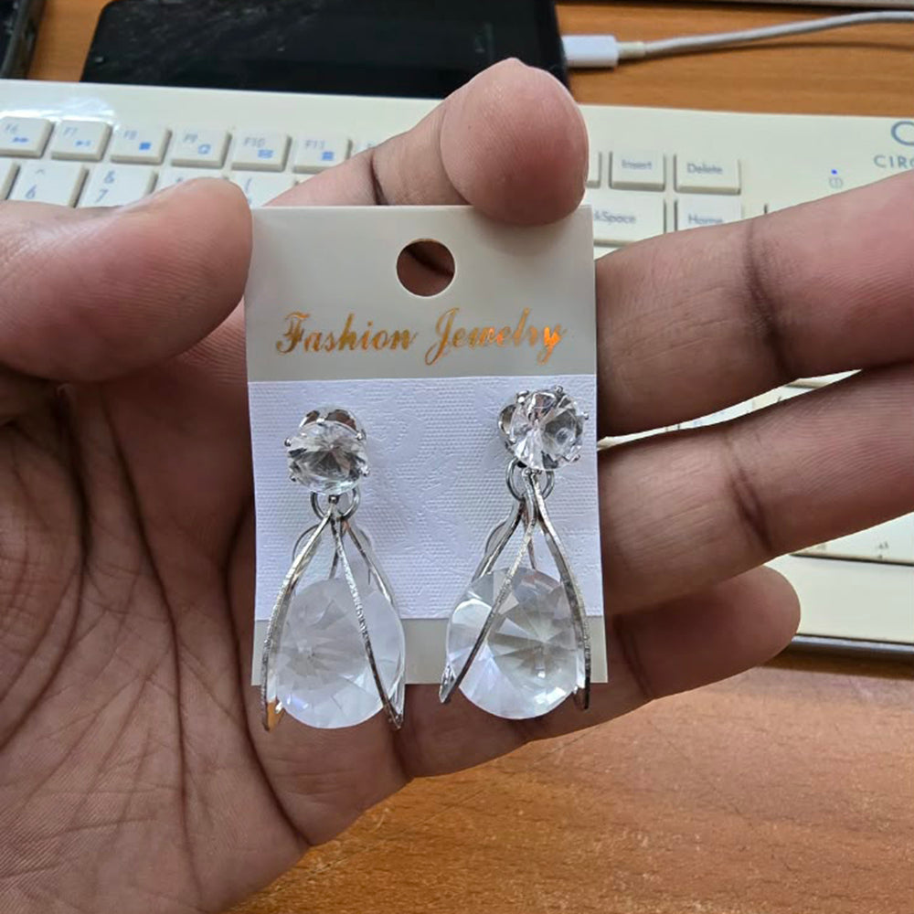 The99Jewel Silver Plated Crystal Stone Earrings for Women Stylish Fashion Jewellery