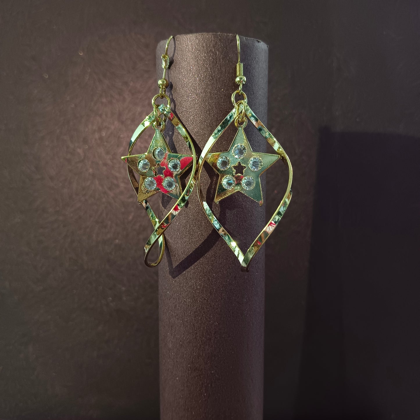 Stylish Western Gold Plated Crystal Dangler Earrings
