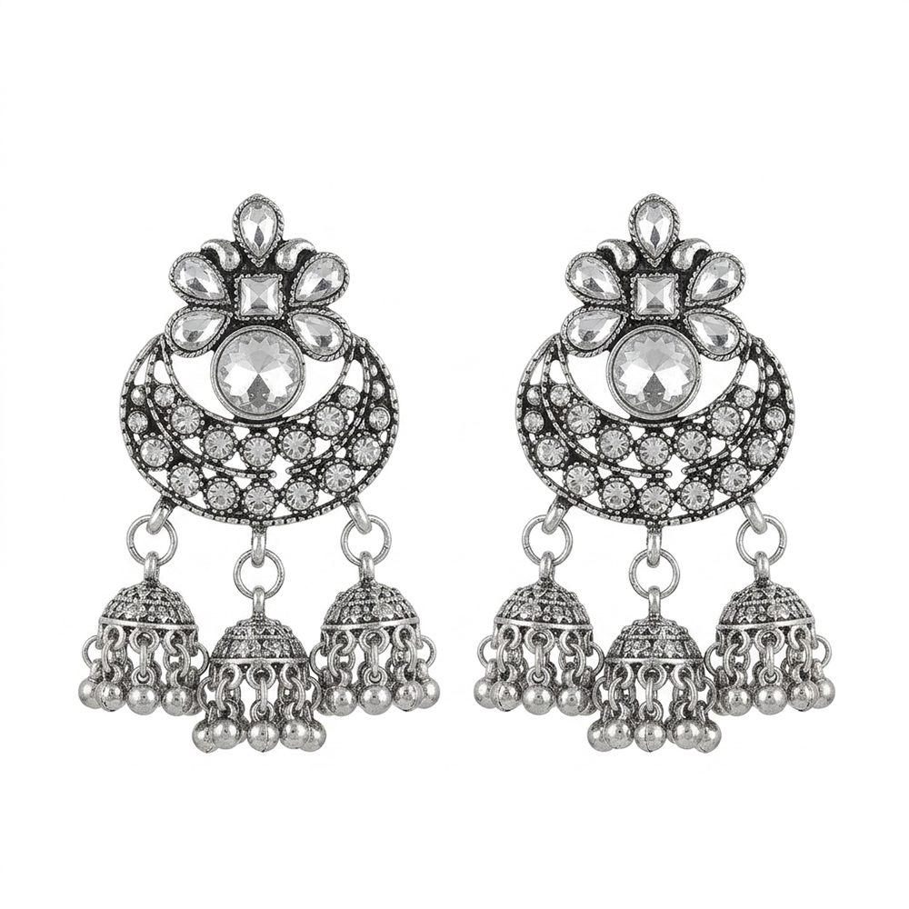 The99Jewel Heritage Oxidised Jhumka Earrings