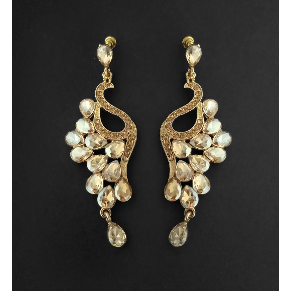 The99Jewel Gold Plated Crystal Stone Dangler Earrings