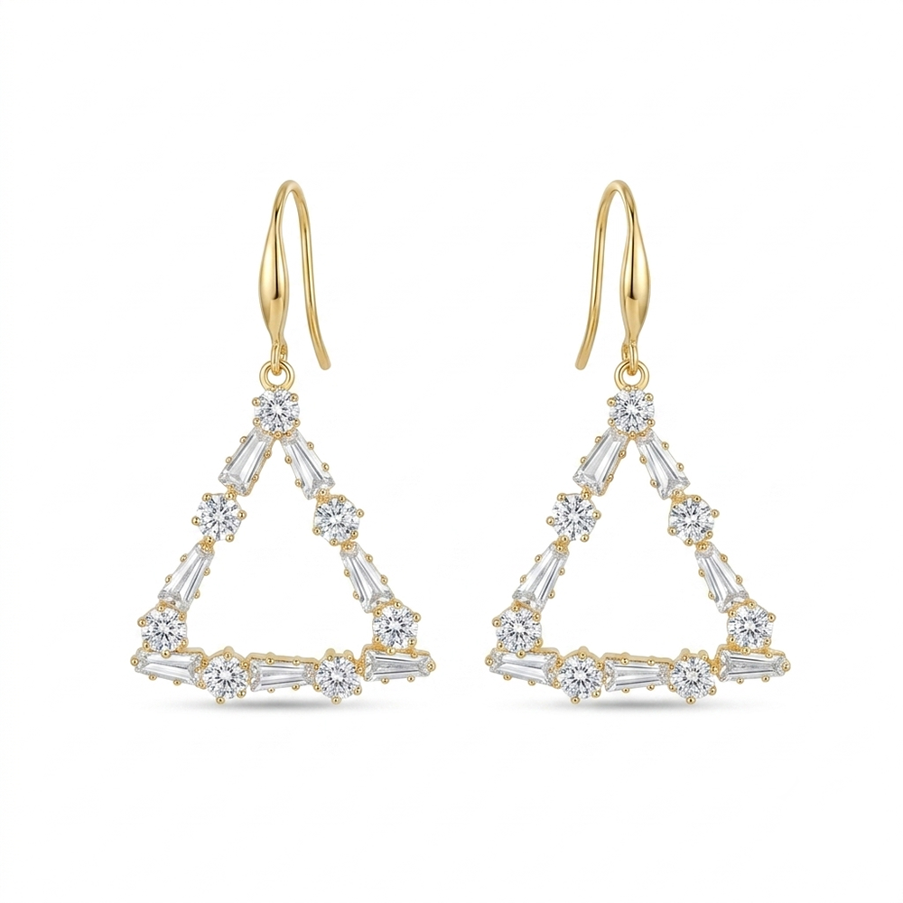 The99Jewel Gold Plated American Diamond Statement Earrings for Women