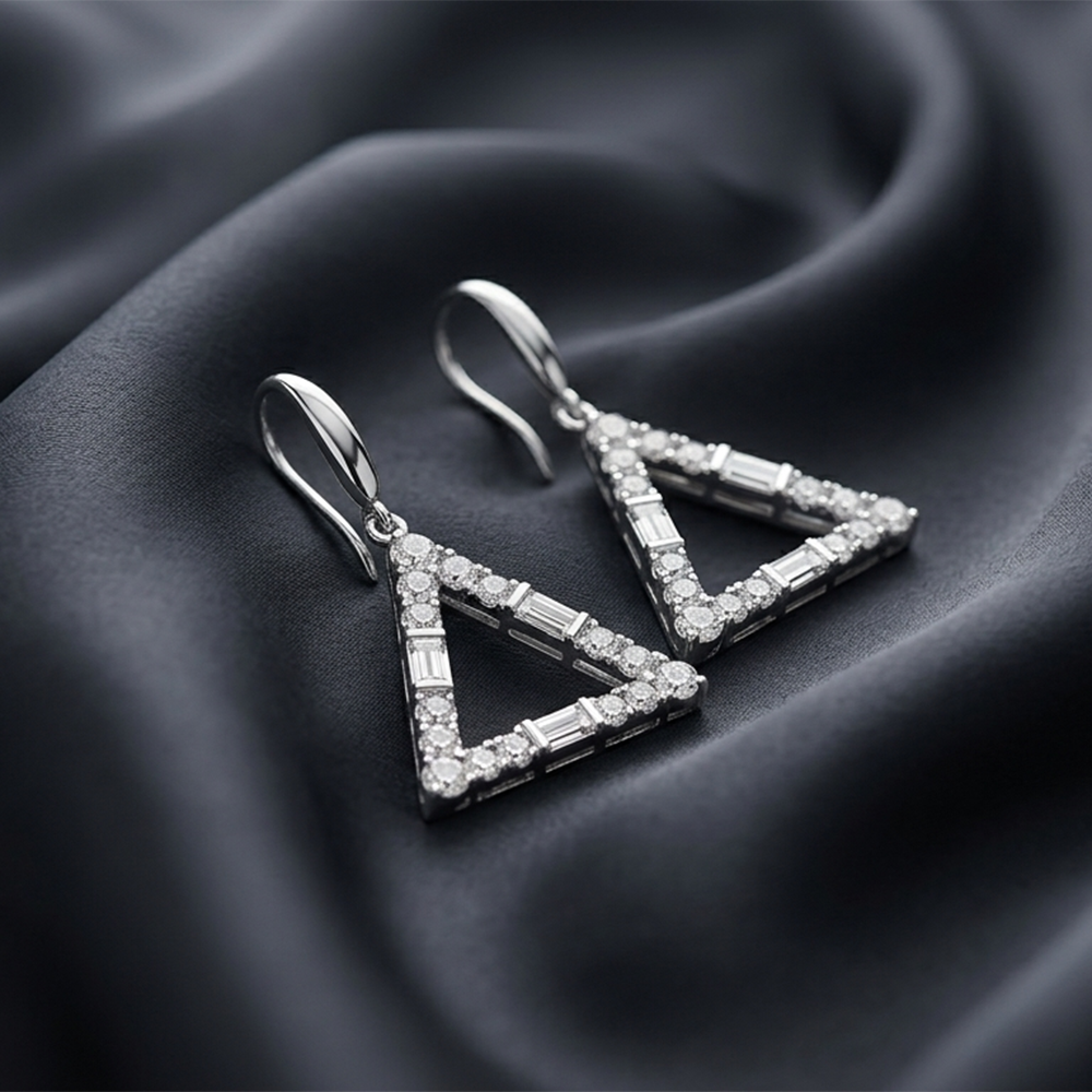 The99Jewel Dazzling Silver Plated American Diamond Stone Earrings