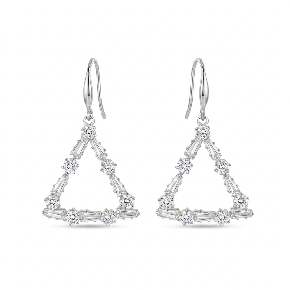 The99Jewel Dazzling Silver Plated American Diamond Stone Earrings