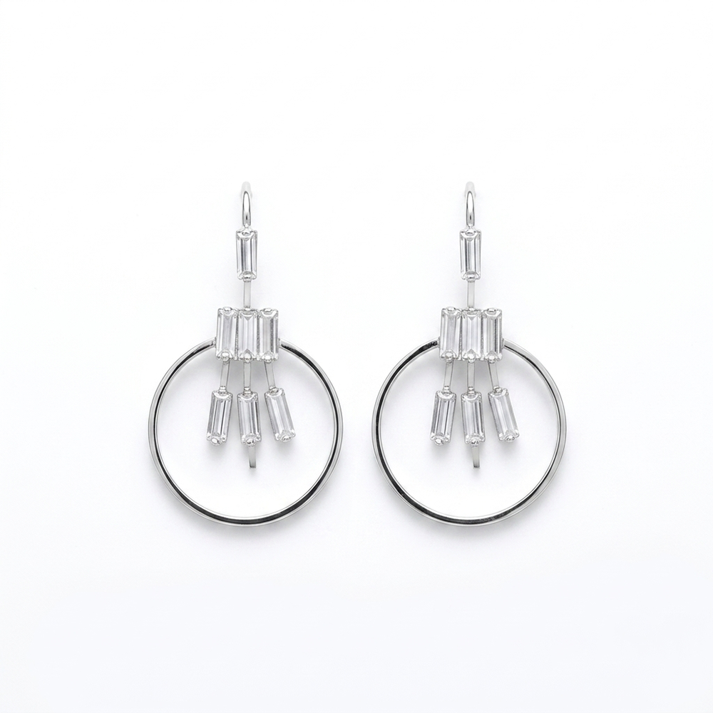 The99Jewel Dazzling Silver Plated American Diamond Stone Earrings