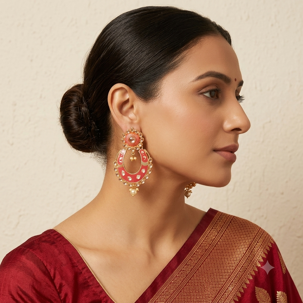 The99Jewel Traditional Dangler Earrings for Women | Elegant Ethnic Long Hanging Earrings for Wedding, Party and Festive Wear