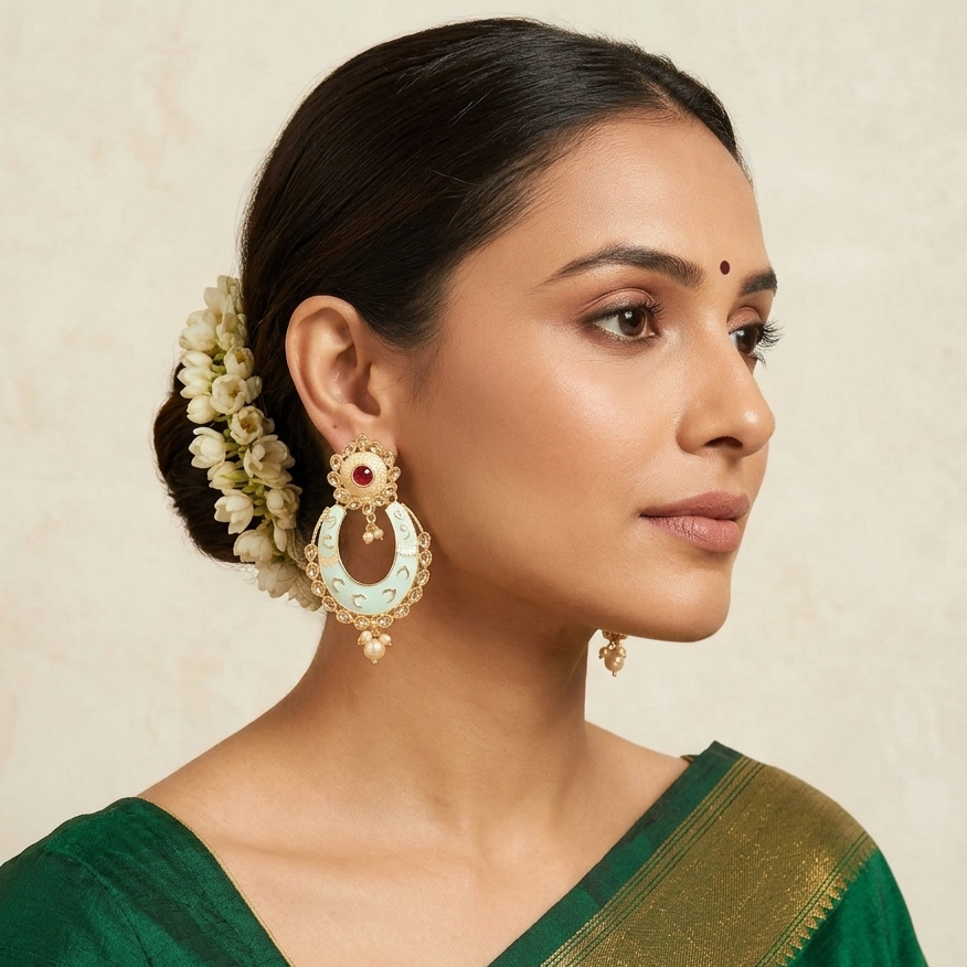 The99Jewel Traditional Dangler Earrings for Women | Elegant Ethnic Long Hanging Earrings for Wedding, Party and Festive Wear