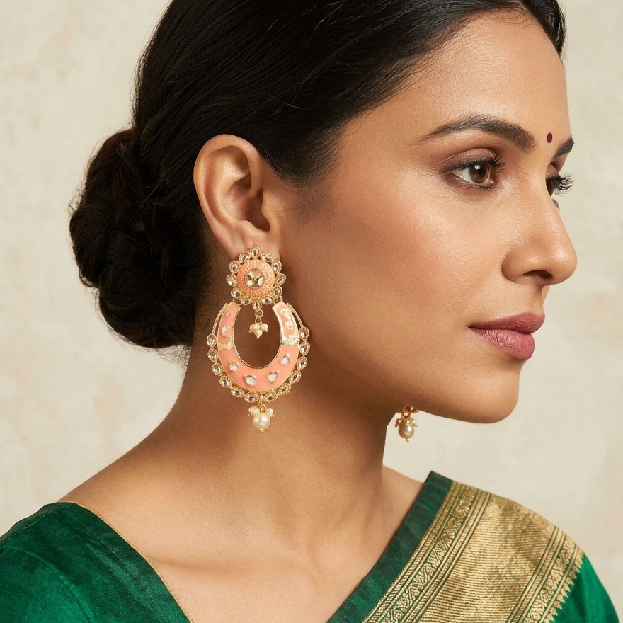 The99Jewel Traditional Dangler Earrings for Women | Elegant Ethnic Long Hanging Earrings for Wedding, Party and Festive Wear