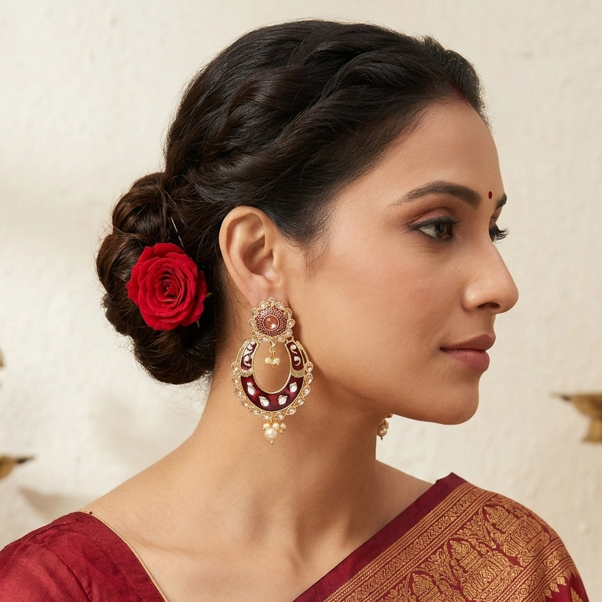 The99Jewel Traditional Dangler Earrings for Women | Elegant Ethnic Long Hanging Earrings for Wedding, Party and Festive Wear