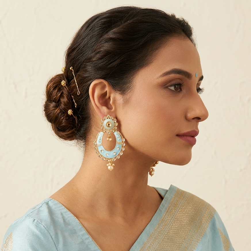 The99Jewel Traditional Dangler Earrings for Women | Elegant Ethnic Long Hanging Earrings for Wedding, Party and Festive Wear