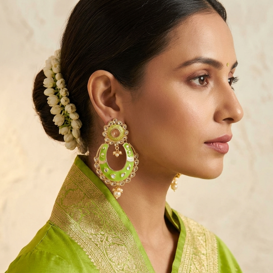 The99Jewel Traditional Dangler Earrings for Women | Elegant Ethnic Long Hanging Earrings for Wedding, Party and Festive Wear