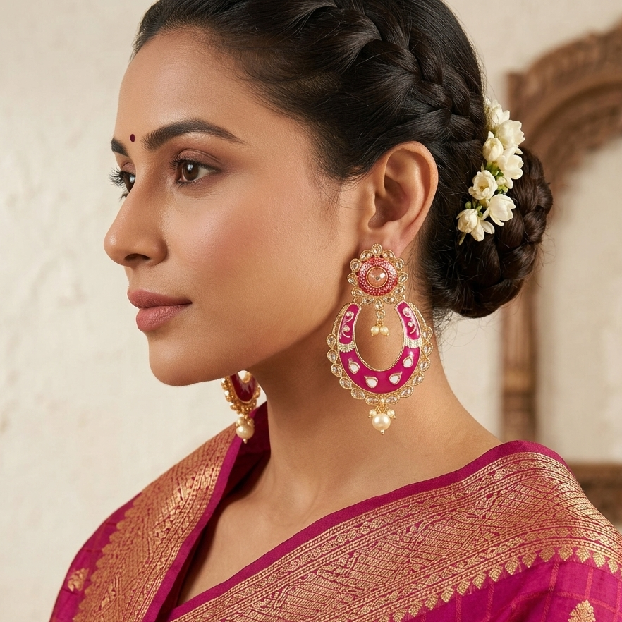 The99Jewel Traditional Dangler Earrings for Women | Elegant Ethnic Long Hanging Earrings for Wedding, Party and Festive Wear